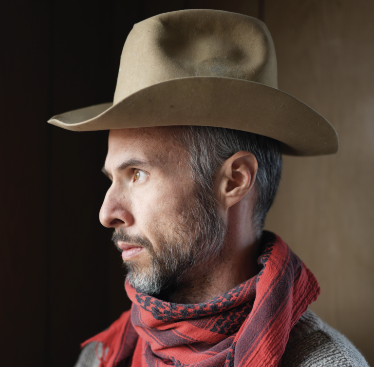 Santa Fe artist Clayton Porter in a cowboy hat