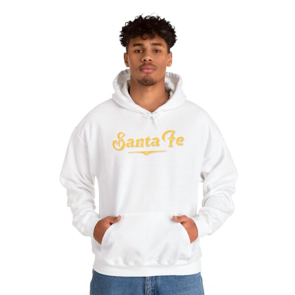 Unisex Hooded Sweatshirt (White with Yellow Logo) - Image 5