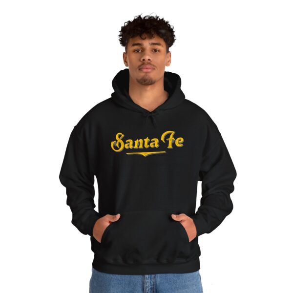 Unisex Hooded Sweatshirt (Black with Yellow Logo) - Image 5