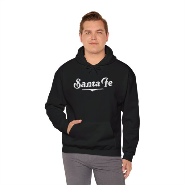 Unisex Hooded Sweatshirt (Black with White Logo) - Image 5