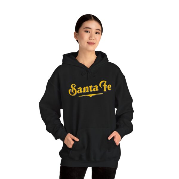 Unisex Hooded Sweatshirt (Black with Yellow Logo) - Image 6