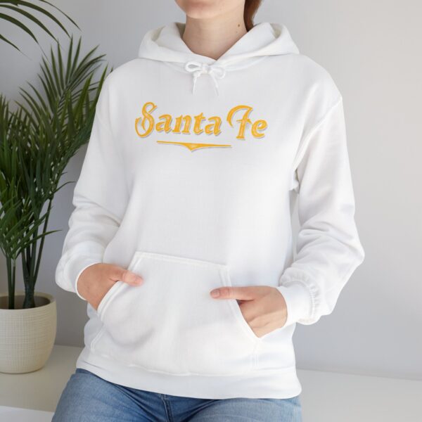 Unisex Hooded Sweatshirt (White with Yellow Logo) - Image 4