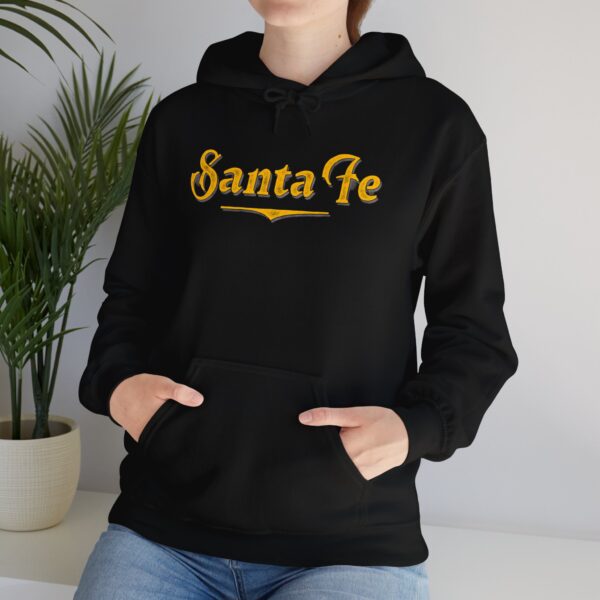 Unisex Hooded Sweatshirt (Black with Yellow Logo) - Image 4