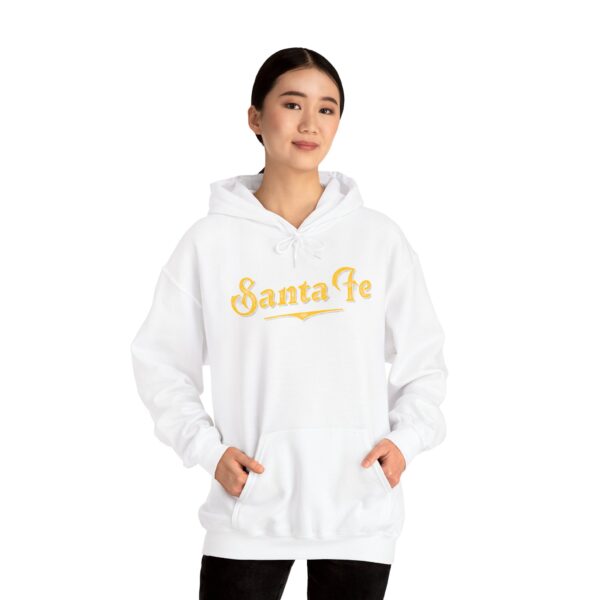 Unisex Hooded Sweatshirt (White with Yellow Logo) - Image 6