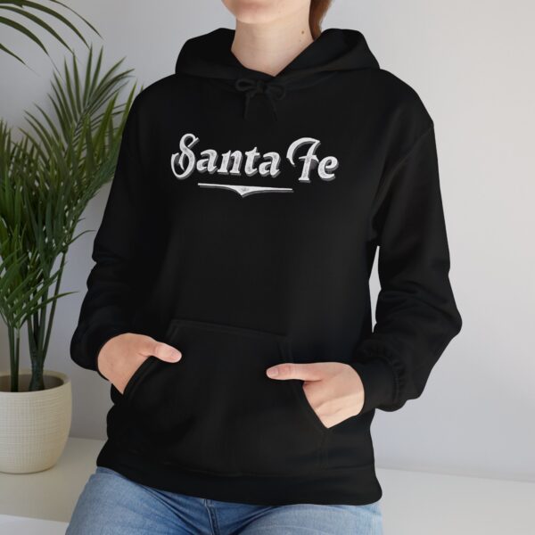 Unisex Hooded Sweatshirt (Black with White Logo) - Image 4