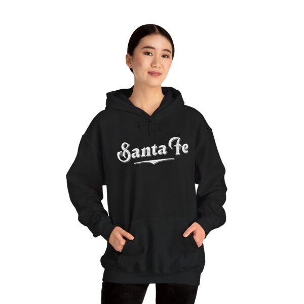 Unisex Hooded Sweatshirt (Black with White Logo) - Image 6